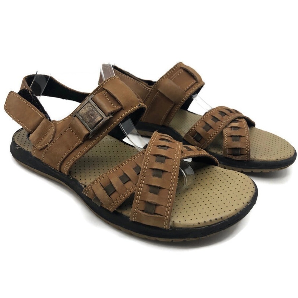 Diesel Collection Womens Sandals Brown Woven Leather Flat Buckle Up 9 M